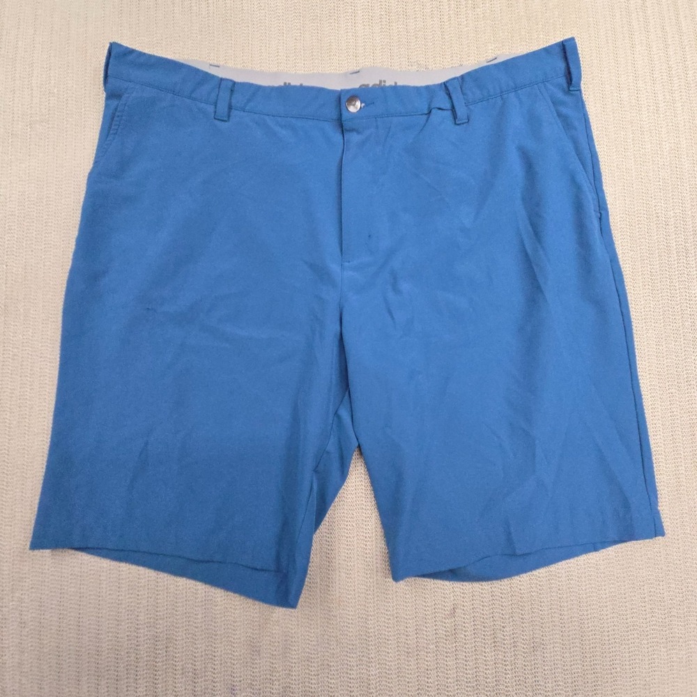 Adidas Golf Shorts Mens 42 Blue Stretch Lightweight Golf Chino Casual 10" Inseam